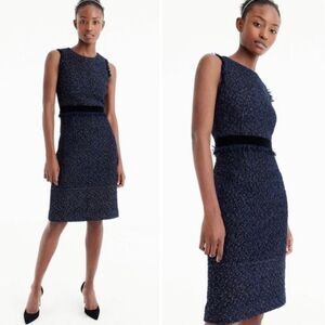 J. Crew sparkle tweed sheath dress w/ velvet waistline Women’s Size‎ 4